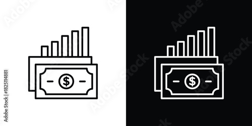 capital gain icon symbol, Set of line icons pack