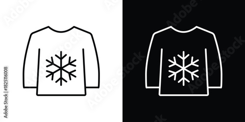 Christmas sweater icon symbol, Set of line icons pack