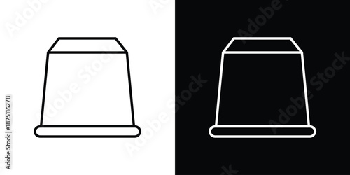 Coffee capsule icon symbol, Set of line icons pack