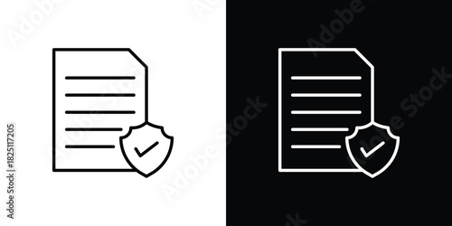 Contract coverage icon symbol, Set of line icons pack