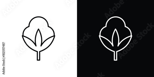 Cotton icon symbol, Set of line icons pack