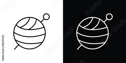 Crochet icon symbol, Set of line icons pack