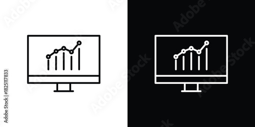 Data Analysing icon symbol, Set of line icons pack