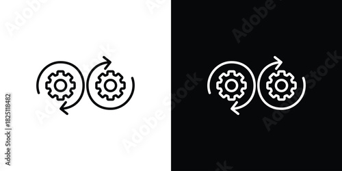 Devops icon symbol, Set of line icons pack