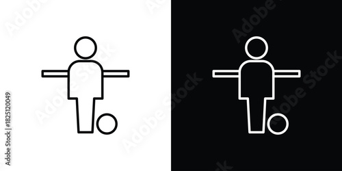 Foosball icon symbol, Set of line icons pack