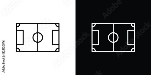 Football field icon symbol, Set of line icons pack
