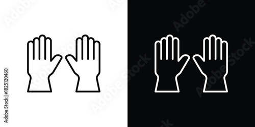 Gloves icon symbol, Set of line icons pack