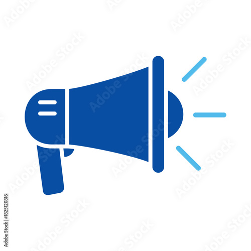 Megaphone In Blue Style, Vector Illustration