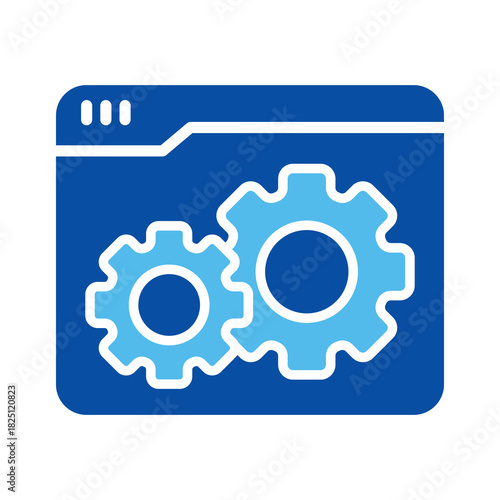Web Settings In Blue Style, Vector Illustration