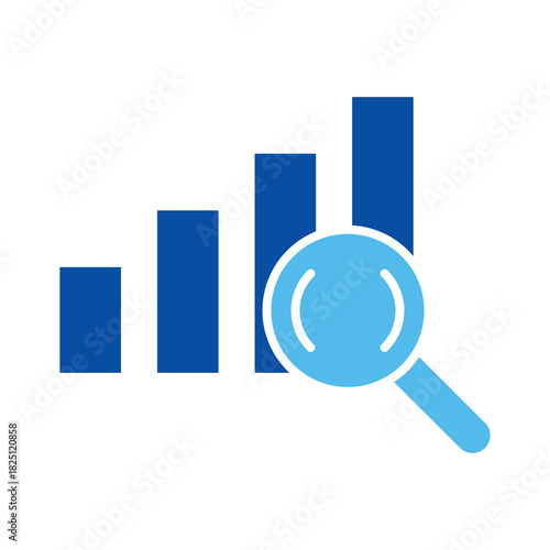 Graph Search In Blue Style, Vector Illustration