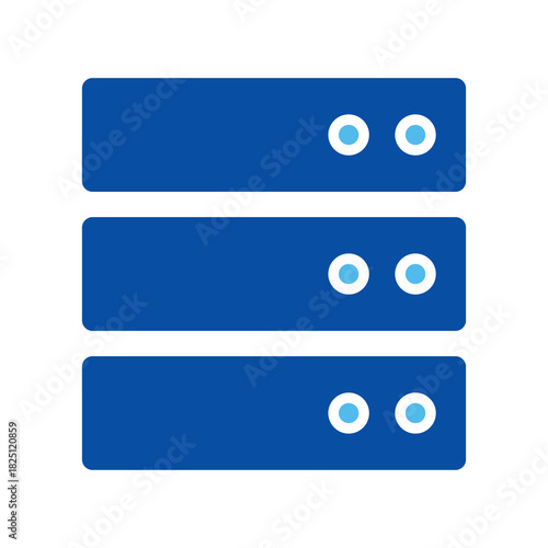 Server In Blue Style, Vector Illustration