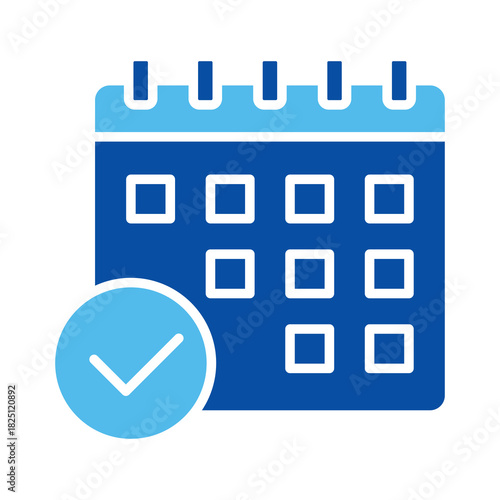 Calendar In Blue Style, Vector Illustration