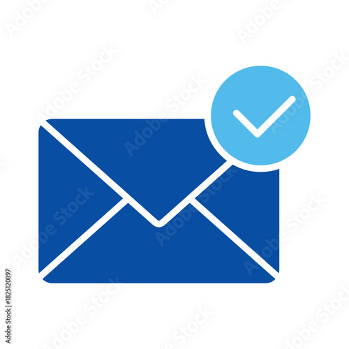 Email In Blue Style, Vector Illustration
