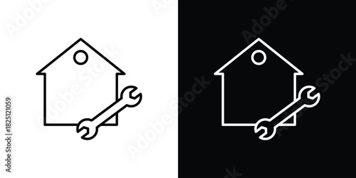 Home repair icon symbol, Set of line icons pack