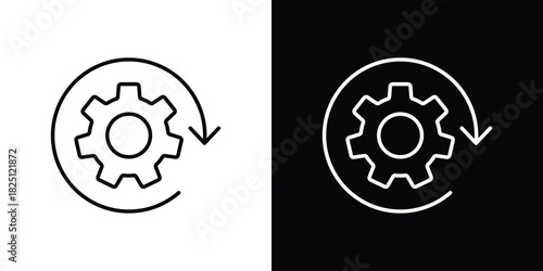 Implementation icon symbol, Set of line icons pack