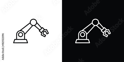 Industrial robot icon symbol, Set of line icons pack