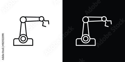 Industrial robot icon symbol, Set of line icons pack