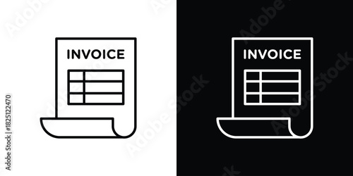 Invoice icon symbol, Set of line icons pack