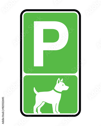 Dog-Friendly Parking Sign – Green with Pet Icon
