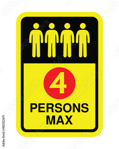 Maximum Occupancy Sign – 4 Persons Limit