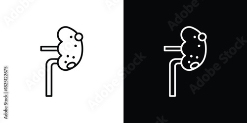Kidney disease icon symbol, Set of line icons pack