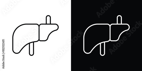 Liver icon symbol, Set of line icons pack