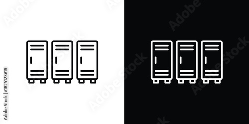 Locker icon symbol, Set of line icons pack