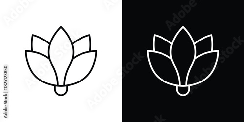 Magnolia icon symbol, Set of line icons pack