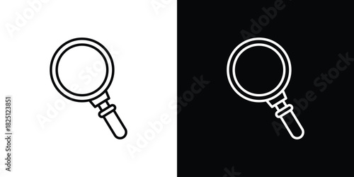 Magnifying glass icon symbol, Set of line icons pack