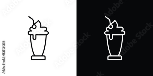 Milkshake icon symbol, Set of line icons pack