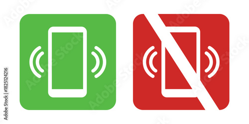 Phone Status Icons – Green Vibrate and Red Silence Squares
