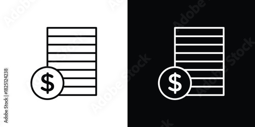 Money icon symbol, Set of line icons pack