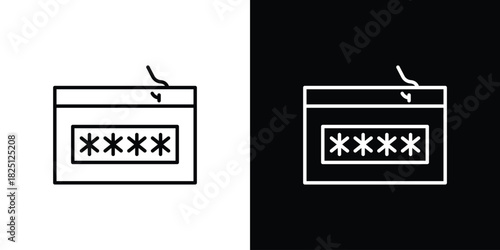 Password phishing icon symbol, Set of line icons pack