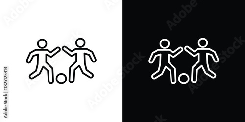 People playing Ball icon symbol, Set of line icons pack