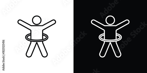 People Hula hop icon symbol, Set of line icons pack