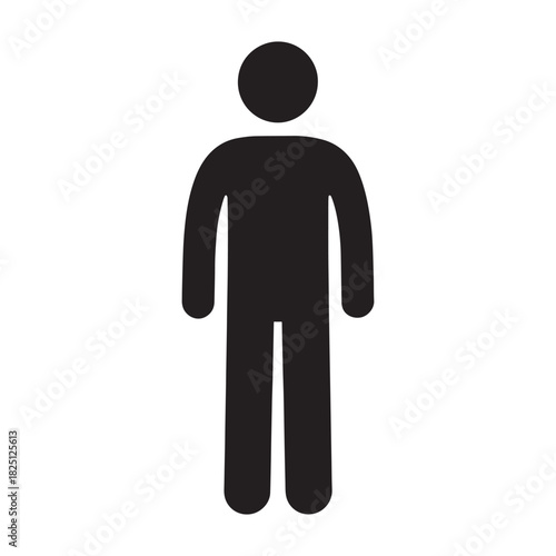 Generic Human Icon – Black Silhouette on White Background