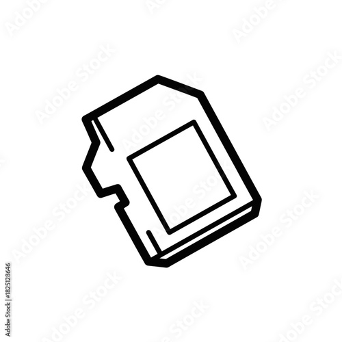 Generic Angled Cartridge Icon Bold Outline