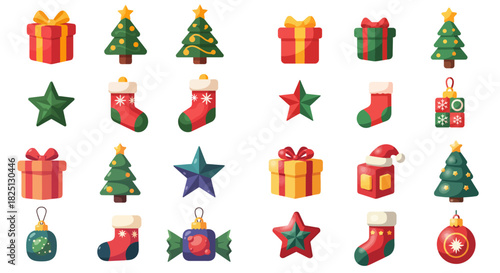 Candy Block Christmas Icon Set