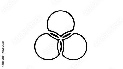 Network icon-three interconnected solid circles representing a professional network.