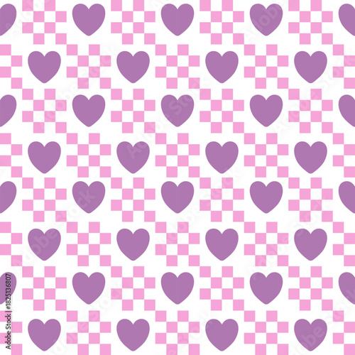 Seamless pink heart pattern background design, wrapping paper pattern, heart fabric pattern, Valentine's Day.