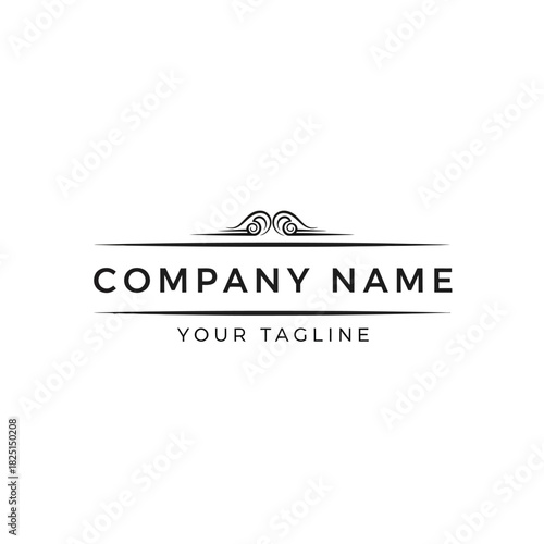 Foto Elegant vintage style logo design template for business branding.