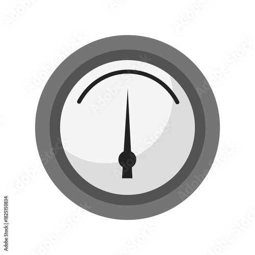 Gauge icon, level indicator symbol, level meter symbol, flat design illustration, isolated on white background