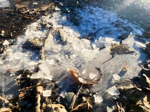 Ice texture close-up, natural background
