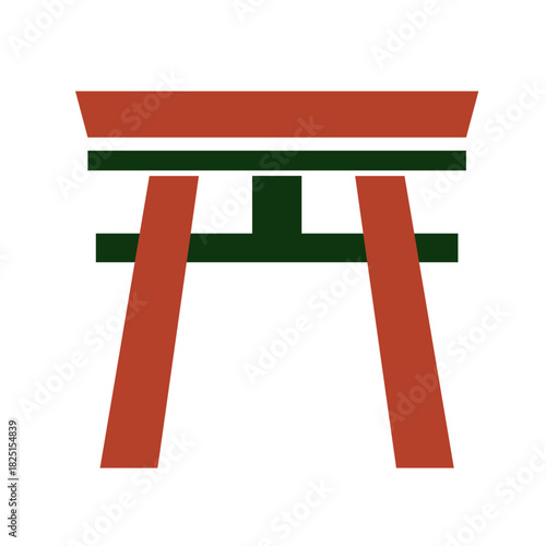 大鳥居の新年お正月フレーム　年賀状和風あしらいパーツアイコン	