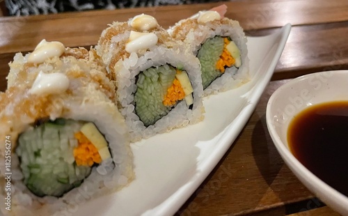 sushi on a plate