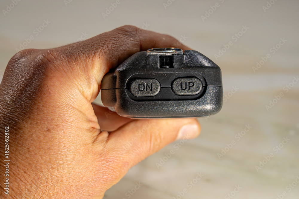 Fototapeta premium Handheld PTT with CB radio channel change buttons on channel 40.