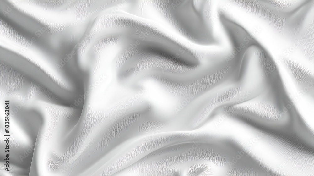 Obraz premium Abstract White Fabric Texture with Shadow Folds and Creases Pattern Elegant Wavy Surface in Macro Close up with Subtle Dotted Background Subtle Lighting