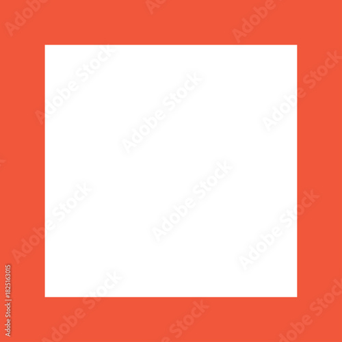 Free Download Simple Orange Border With White Square Background Abstract Geometric Design Minimalist Color Block Shape With Clean Edges - GFXLoad