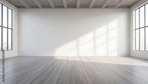 Wallpaper Mural Empty white modern interior with windows Torontodigital.ca