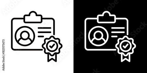 Credential  Icon Of Line Black And White Style\ 
